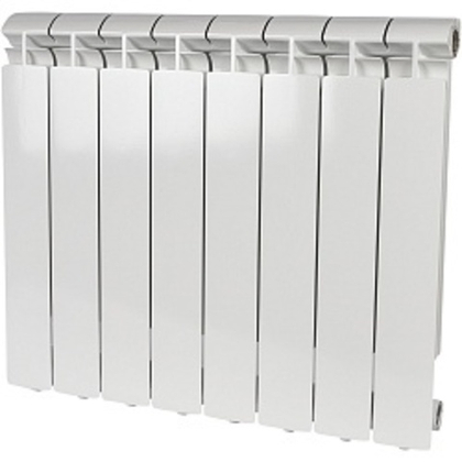 Радиатор алюминиевый STOUT ALPHA 500 8 секций боковое подключение (белый RAL 9016) SRA-2310-050008