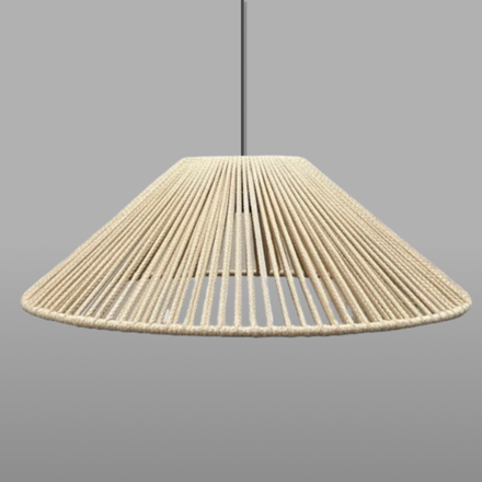 Плетеный подвесной абажур "Линии света". Форма "Конус"