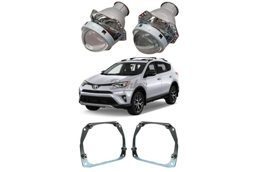 Готовый комплект для замены штатных линз Toyota RAV4 IV CA40 рестайлинг 2015-2019