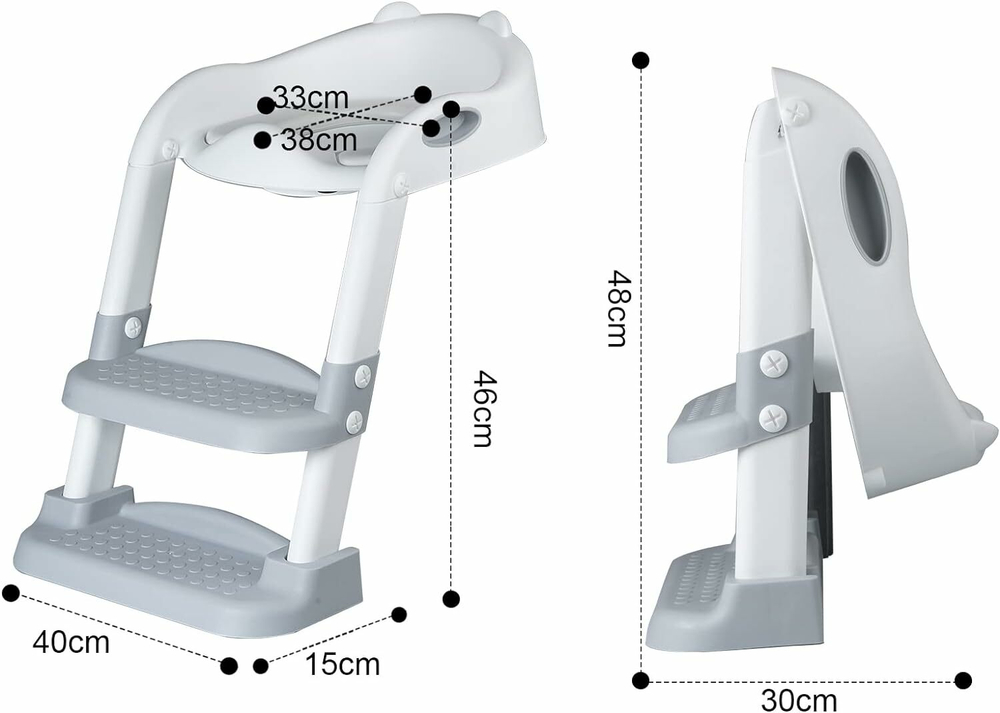 Сиденье детское для унитаза с лесенкой, белый/серый, полипропилен