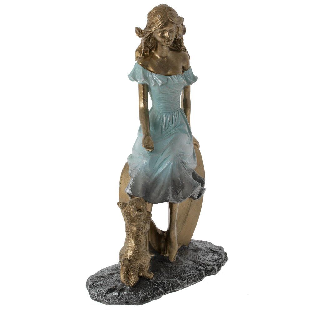 GAEM Фигурка декоративная "Девушка с кошкой", L13,5 W7 H20 см