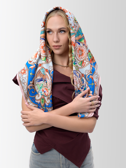 Платок «Шедевры русских эмальеров»