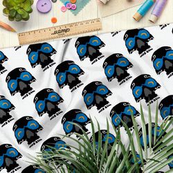 Ткань таффета сахарные черепа на белом фоне