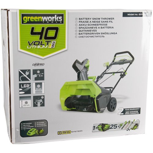 Снегоуборочник GREENWORKS GD40STK5 40 V с акк и з/у   2600007UG