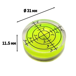 Уровень строительный, пузырьковый, маленький, мини, круглый, 31 мм, 1 шт