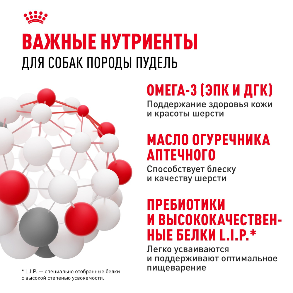 Royal Canin POODLE ADULT корм для взрослых собак породы пудель старше 10 месяцев 3кг