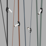 DK5547-BW+BK Поворотный светильник для трека-ремня Belty, серия Spot, со светодиодом, D35*L126.5мм, 48V DC, 7W, RA90, 30°, 3000K, IP20, белый с черным, алюминий