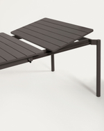 Раздвижной алюминиевый стол для улицы Zaltana с матовой черной отделкой 180 (240) x 100 см