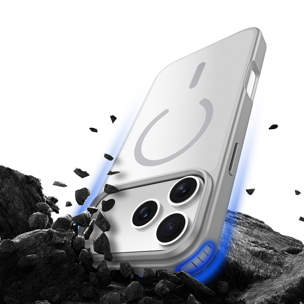Матовый чехол серого цвета с MagSafe для iPhone 17 Pro Max, серия Yind Series (Open Ring Version) от Dux Ducis