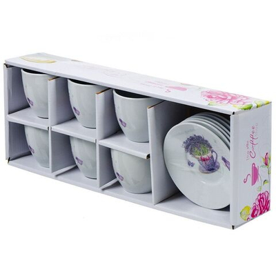 Набор чайный керам, 12 пр, 6 перс, 200 мл, Лаванда, Y4-4327