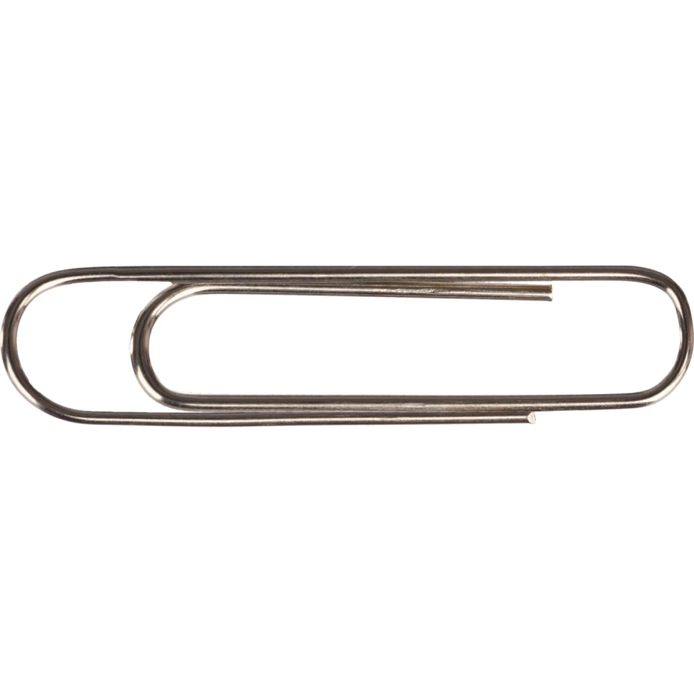 Скрепки канцелярские 33 мм Комус металлические никелированные (100 штук в упаковке)