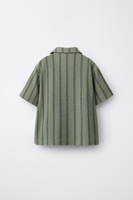 ZARA РУБАШКА С ОТЛОЖНЫМ ВОРОТНИКОМ, ПОЛОСКИ