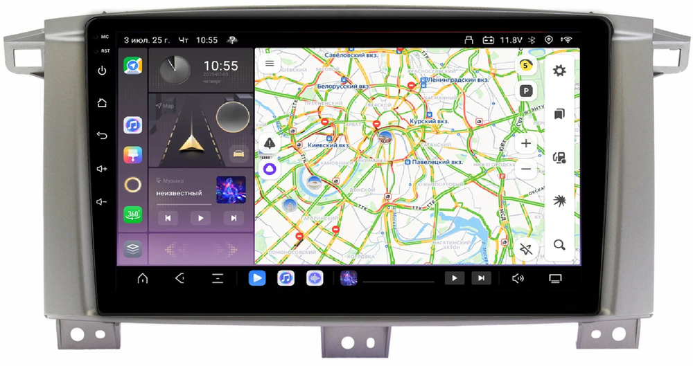 Магнитола для Toyota Land Cruiser 105 1998-2007 - Kuberg QLed, Android 13, TS20, CarPlay, SIM-слот