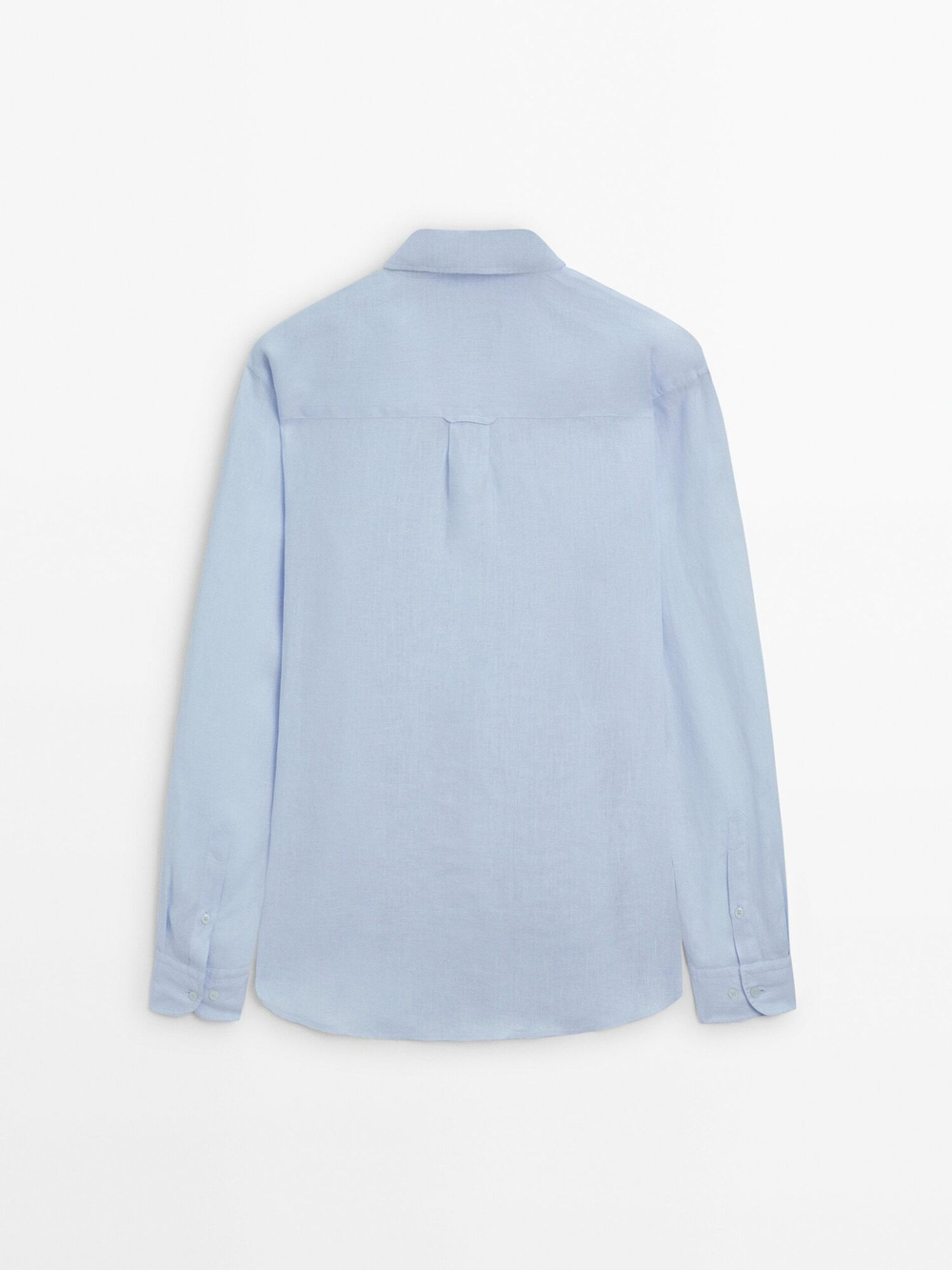 Massimo Dutti Рубашка классического кроя из 100% льна, синий