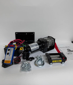 Лебедка электрическая 3000 lbs, 1361 кг, 12V, стальной трос, с пультом управления, Electric Winch, Прочная упаковка, КвадроХват (1 шт. / комплект) Гарантия 14 дней