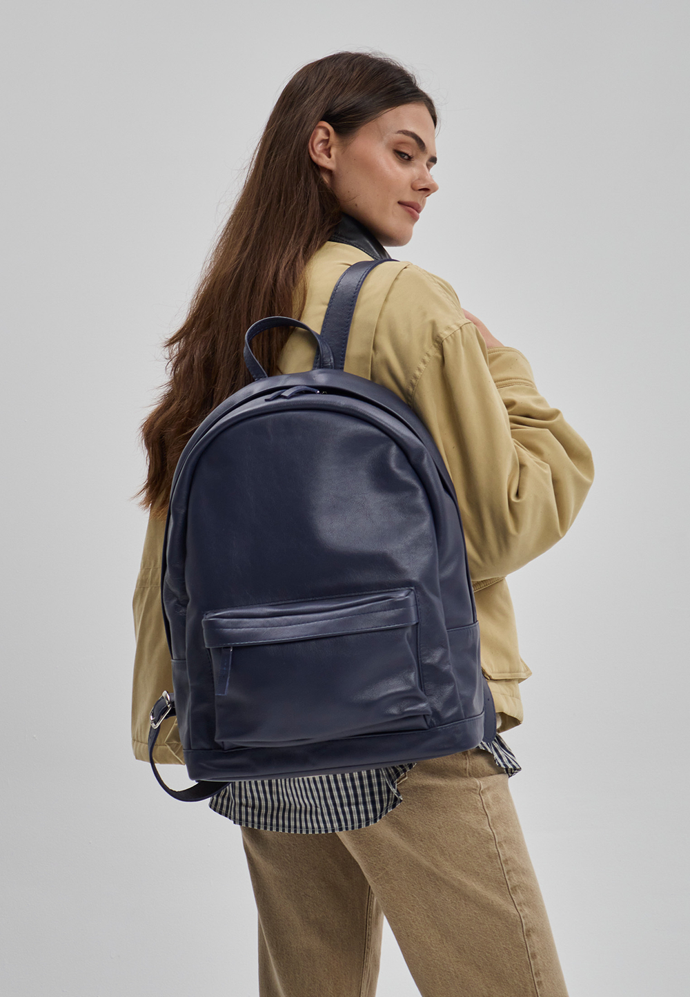 рюкзак закругленный синий L