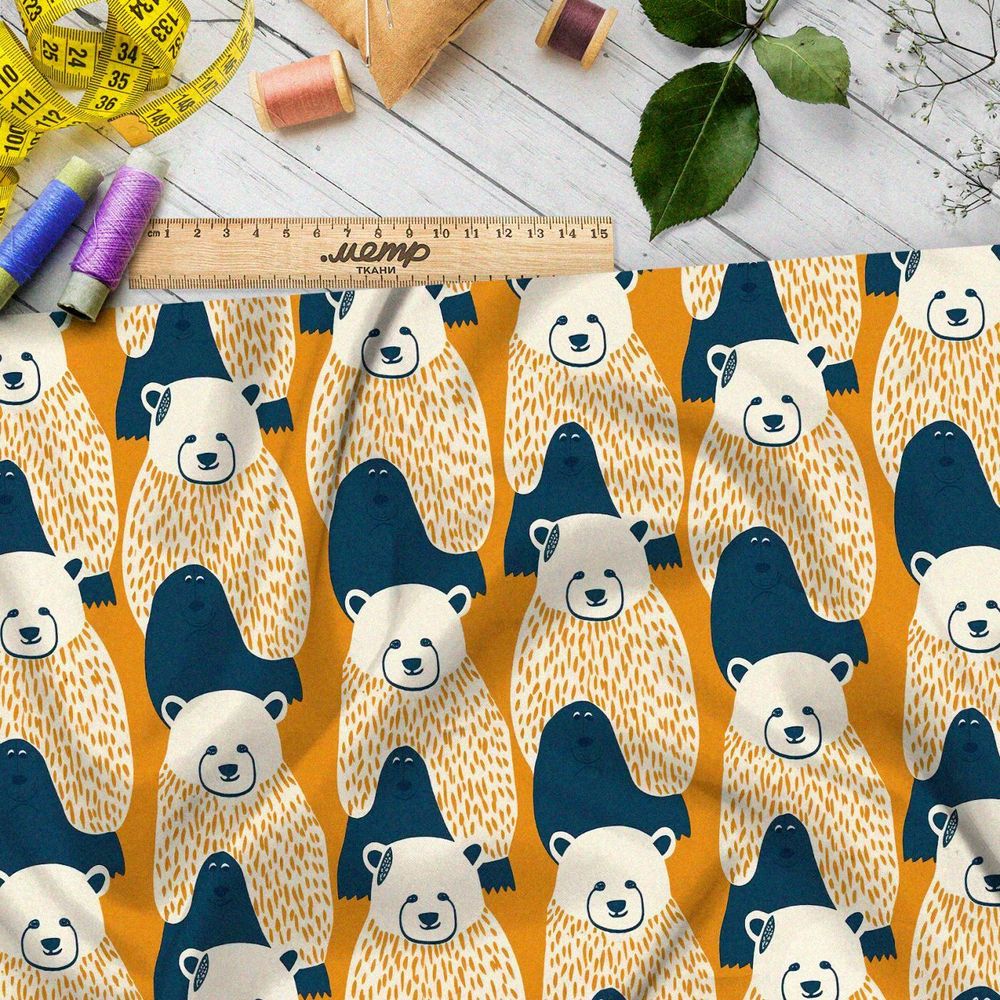 Ткань премиум мембрана собрание лесных медведей