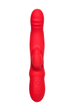 Вибратор с двигающейся головкой красный 21 см