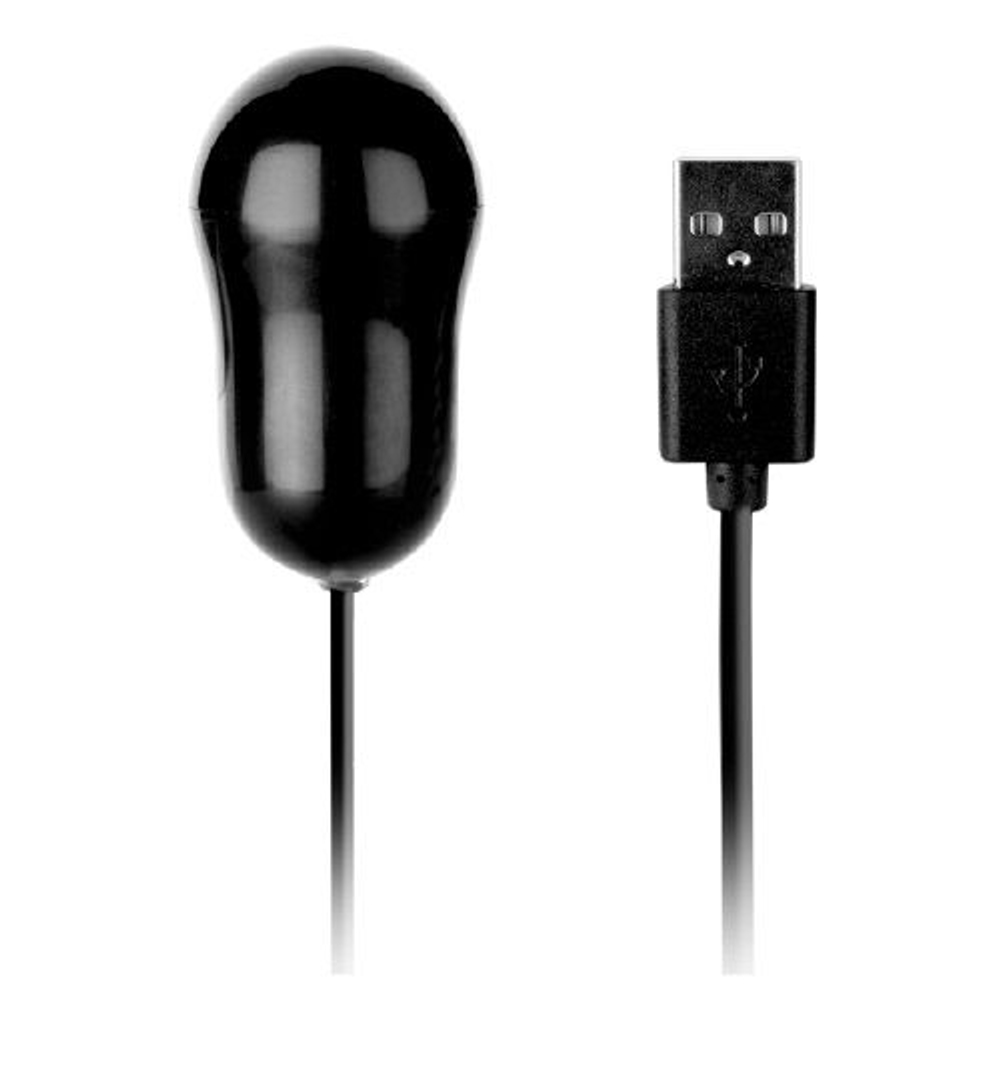 Чёрный вибростимулятор с питанием от USB LET US-B BULLET LARGE BLACK (Цвет: черный)