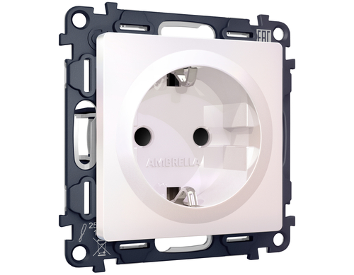 MA207010 Комплект механизма электрической розетки ALFA Жемчуг с/з с шторками QUANT (AP2070, VM141)