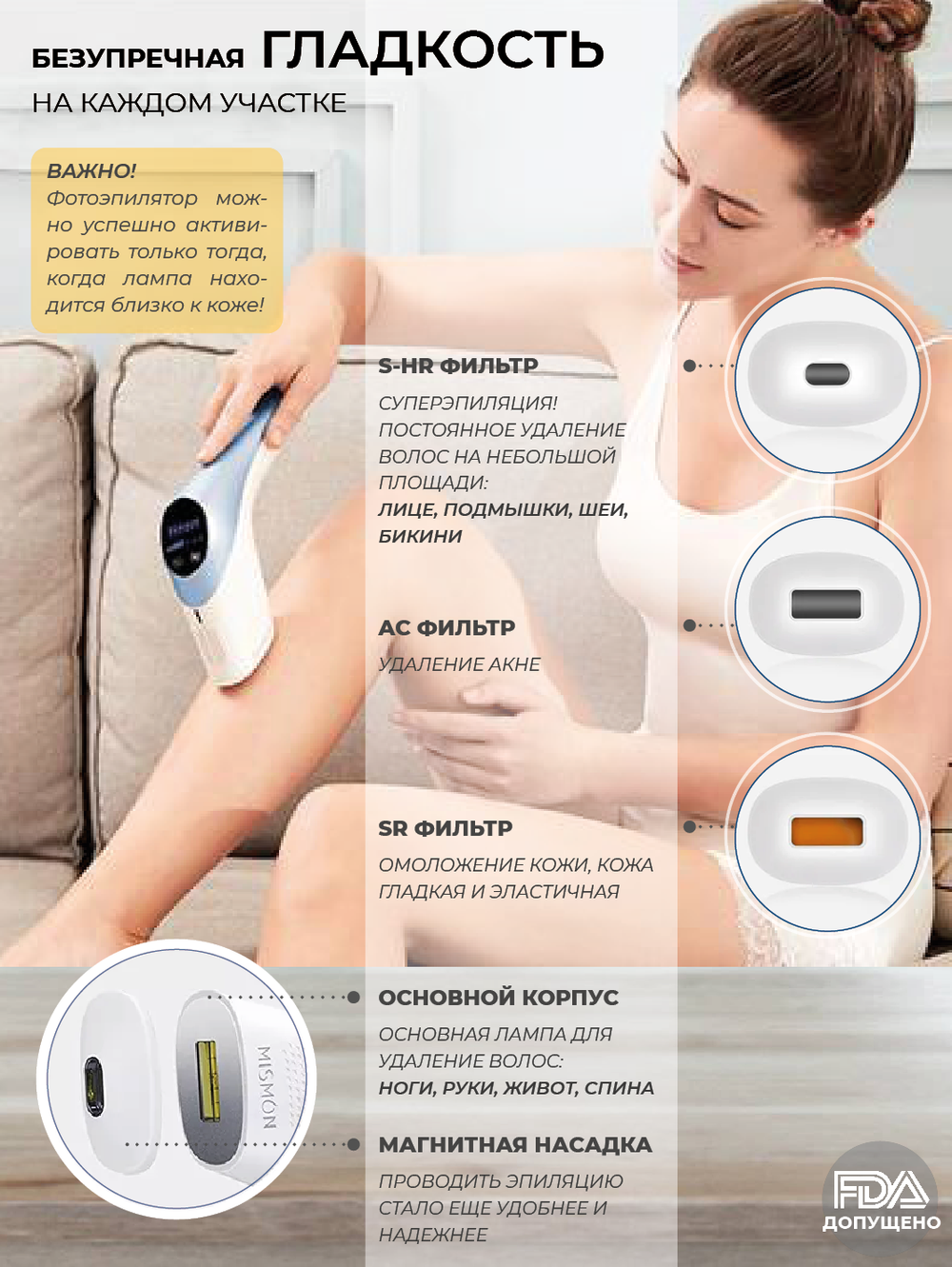 Фотоэпилятор Mismon MS-208B