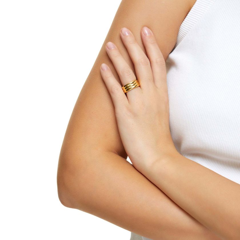 Ridged Band Ring - Gold