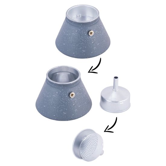 Кофеварка гейзерная 300 мл. 6 порций Kamille КМ 2517GR из алюминия с индукционным дном