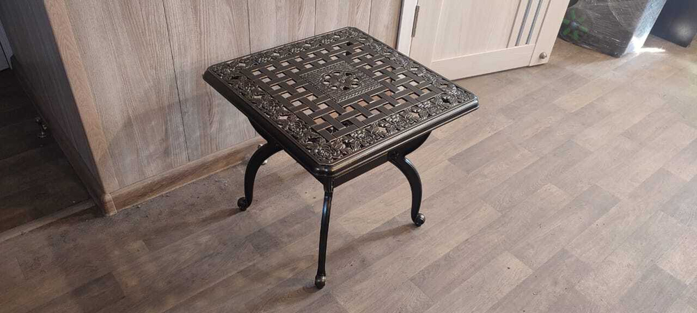 Стол квадратный из литого алюминия Белград «Belgrade» бронза 6365-1