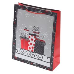 GAEM Пакет подарочный (бумага 210г/м2, блок 12шт), L26 W10 H32 см, 4в.