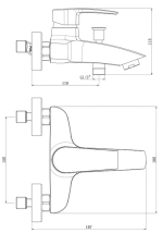 Смеситель Royce Pro для ванны и душа (RCM-120503BL)