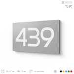 Номер на дверь 439, табличка на дверь для офиса, квартиры, кабинета, аудитории, склада, серая 120х70 мм, Айдентика Технолоджи