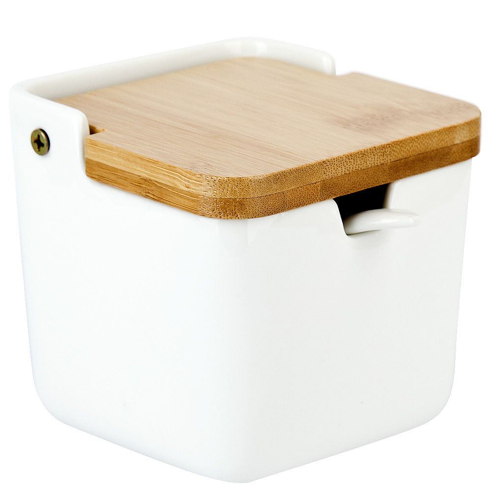 Солонка с ложкой " " 9х9х9см v=280мл (подарочная упаковка)