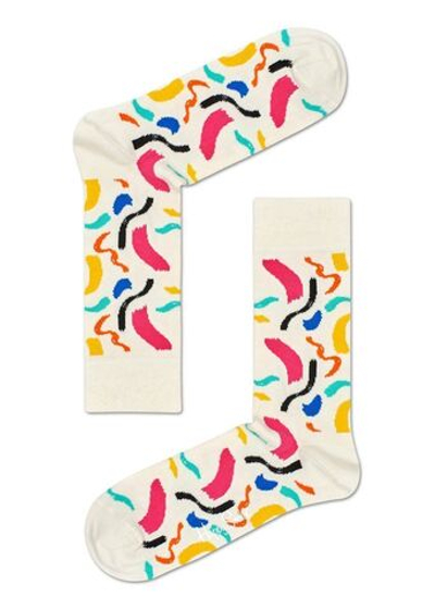 Носки унисекс Brush Stroke Socks с цветными мазками кисти (Размер: 29) (Цвет: молочный)