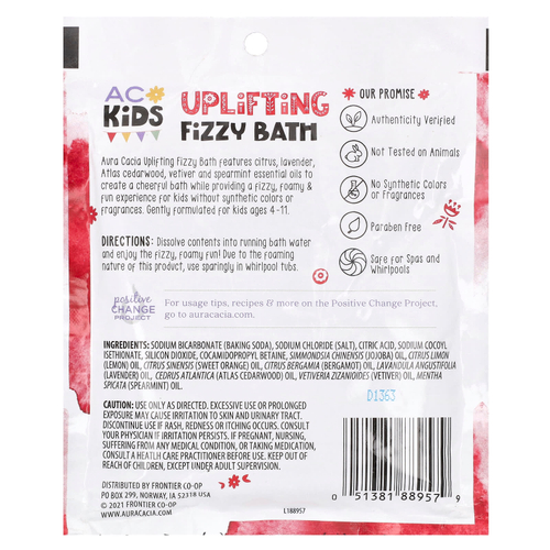 Aura Cacia, Kids, бодрящая газированная ванна, 70,9 г (2,5 унции)