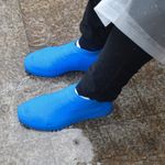 Многоразовые бахилы синие Shoescondom толстый силикон