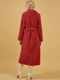 Шуба чебурашка пальто тедди из шерсти, красная, SilverFox