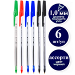 Набор шариковых ручек DELI "Think" Q4, 1.0 мм, 4 цвета, 6 шт в еврподвесе
