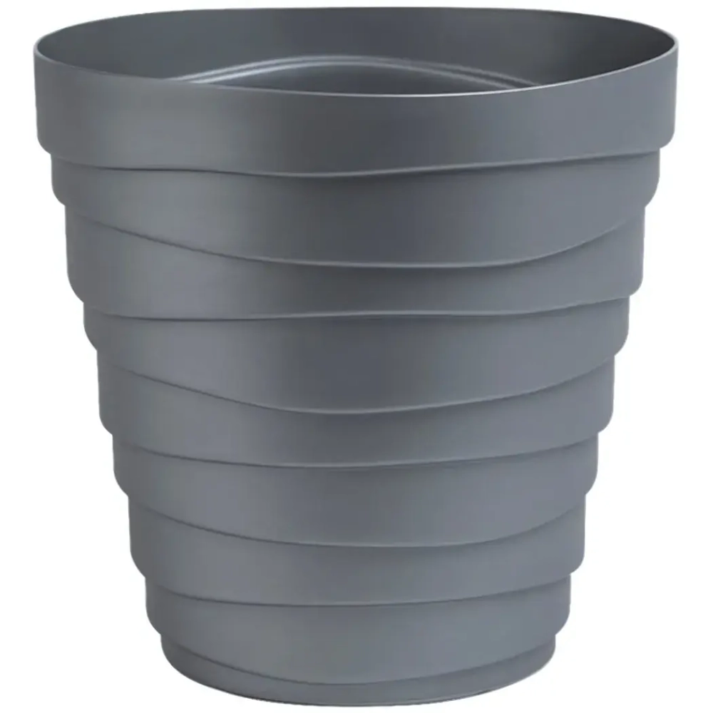 Кашпо для цветов пластиковое 1,4л d-14,5см «Бархан» Серебряный