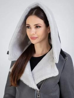 Дубленка авиатор натуральная с капюшоном