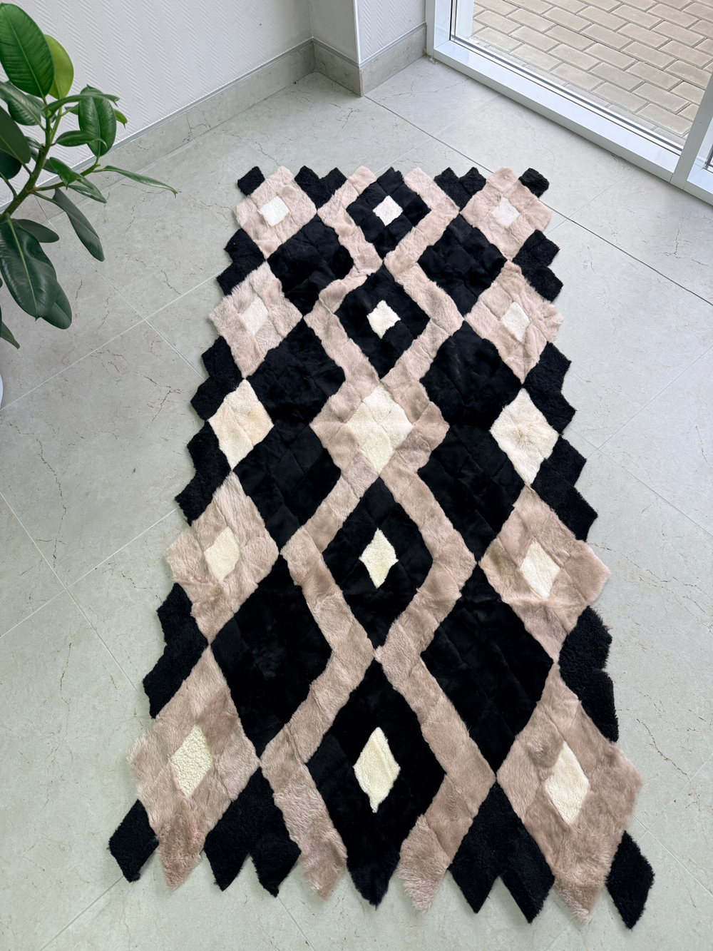 Покрывало меховое ковер из шкуры овчины