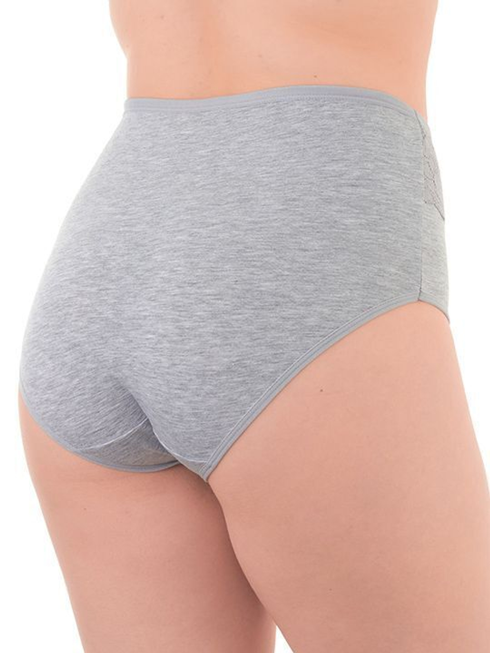 Трусы-макси с кружевом на поясе (Размер: XXXL) (Цвет: синий)