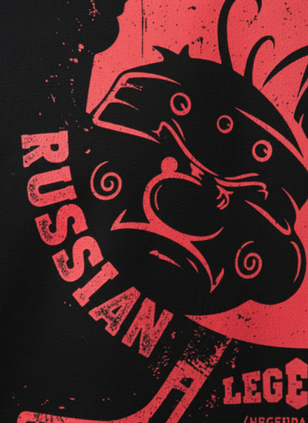 Футболка спортивная хлопковая мужская черная LEGENDA Хоккеисты красные