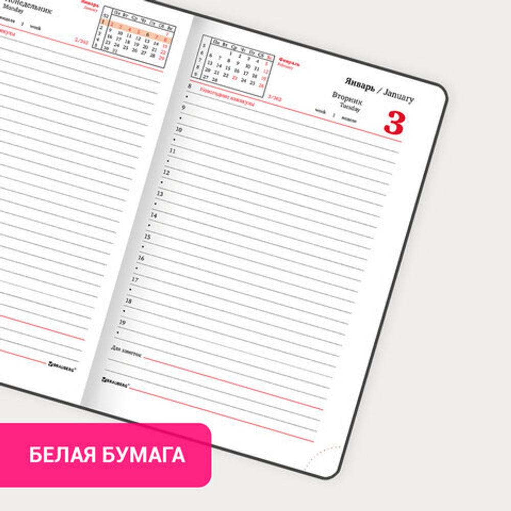 Ежедневник датированный 2023 А5 138x213 мм BRAUBERG "Legend", под кожу, серый, 114041