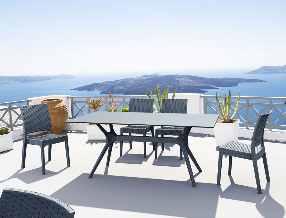 Стол пластиковый Siesta Contract Ibiza Table 180, антрацит