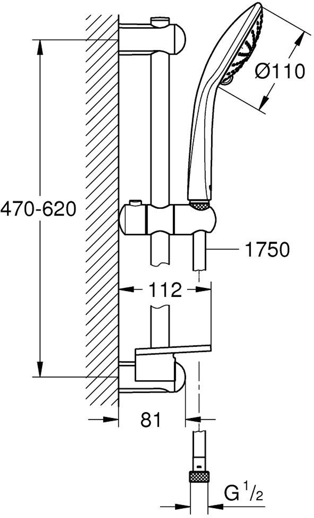 Душевой гарнитур 3 вида струи GROHE Euphoria Massage 27243001