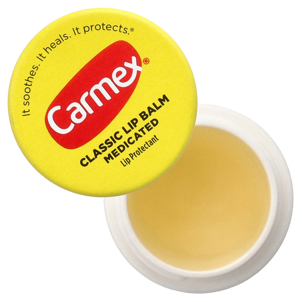 Carmex, классический бальзам для губ, лечебный, 3 баночки по 7,5 г (0,25 унции)