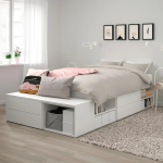 Каркас кровати с 4 ящиками - IKEA PLATSA, 200х140 см, белый, ПЛАТСА ИКЕА