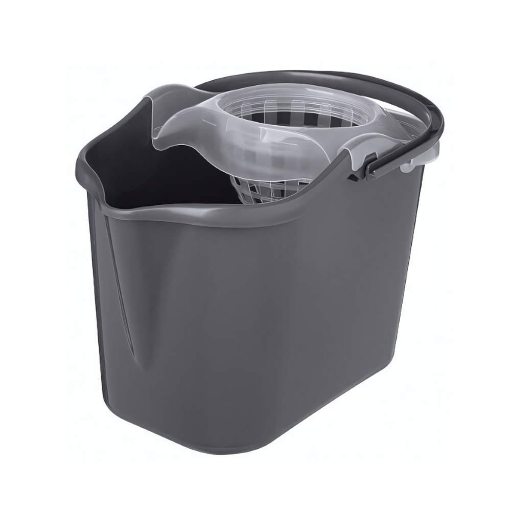 Ведро "Grenada" прямоугольное, 13л с отжимом МОП (бесцветный)