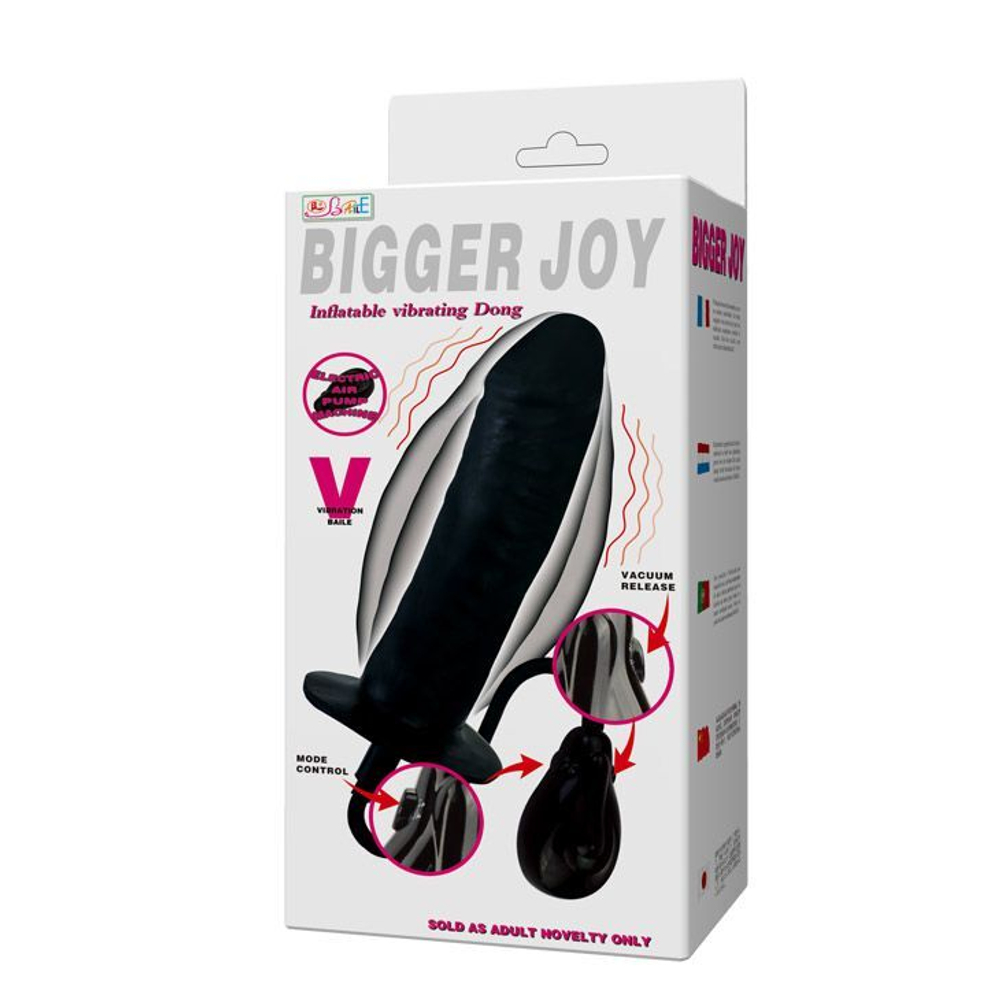 Расширяющийся вибратор Bigger Joy - 15,5 см. (Цвет: черный)