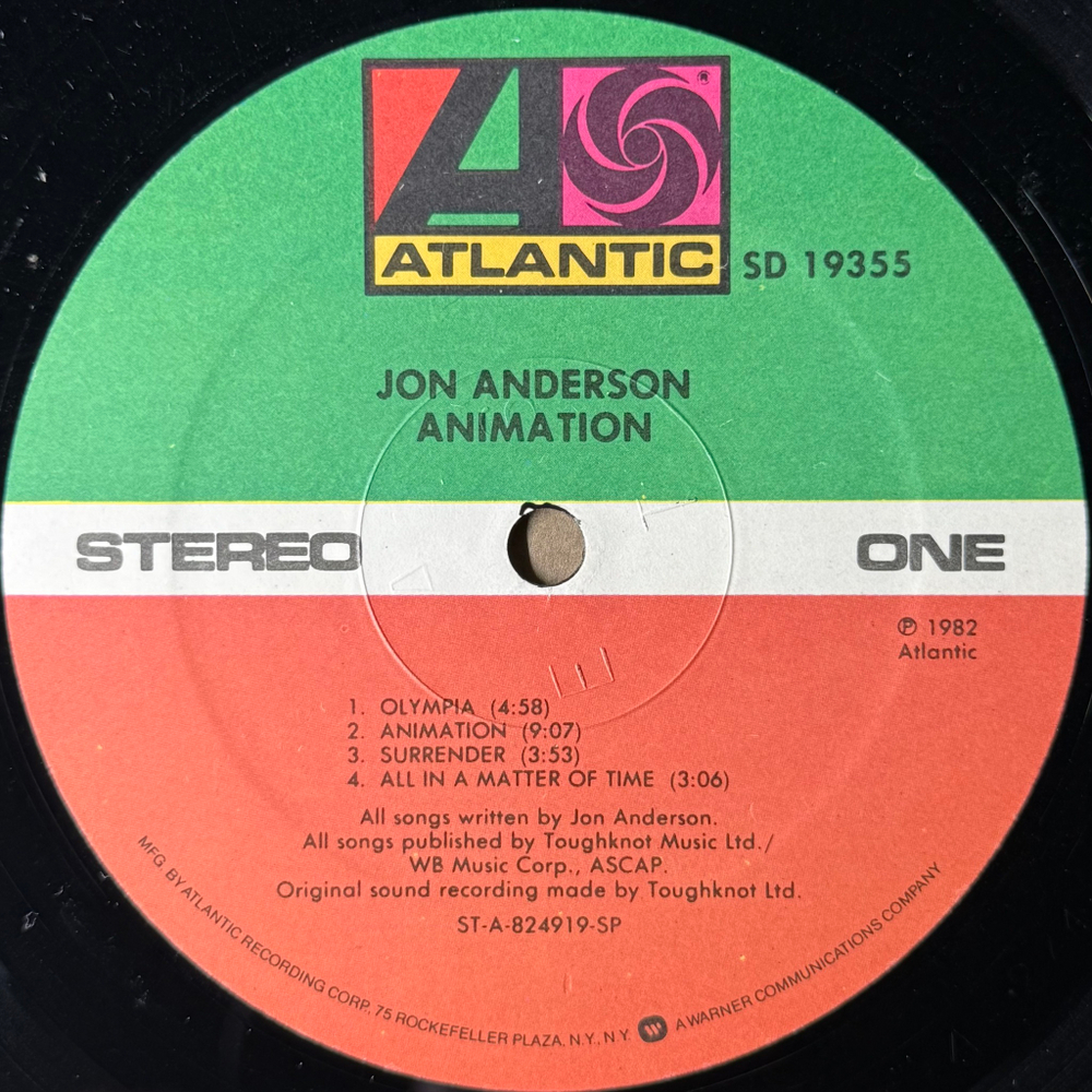 Jon Anderson ‎– Animation (США 1982г.)
